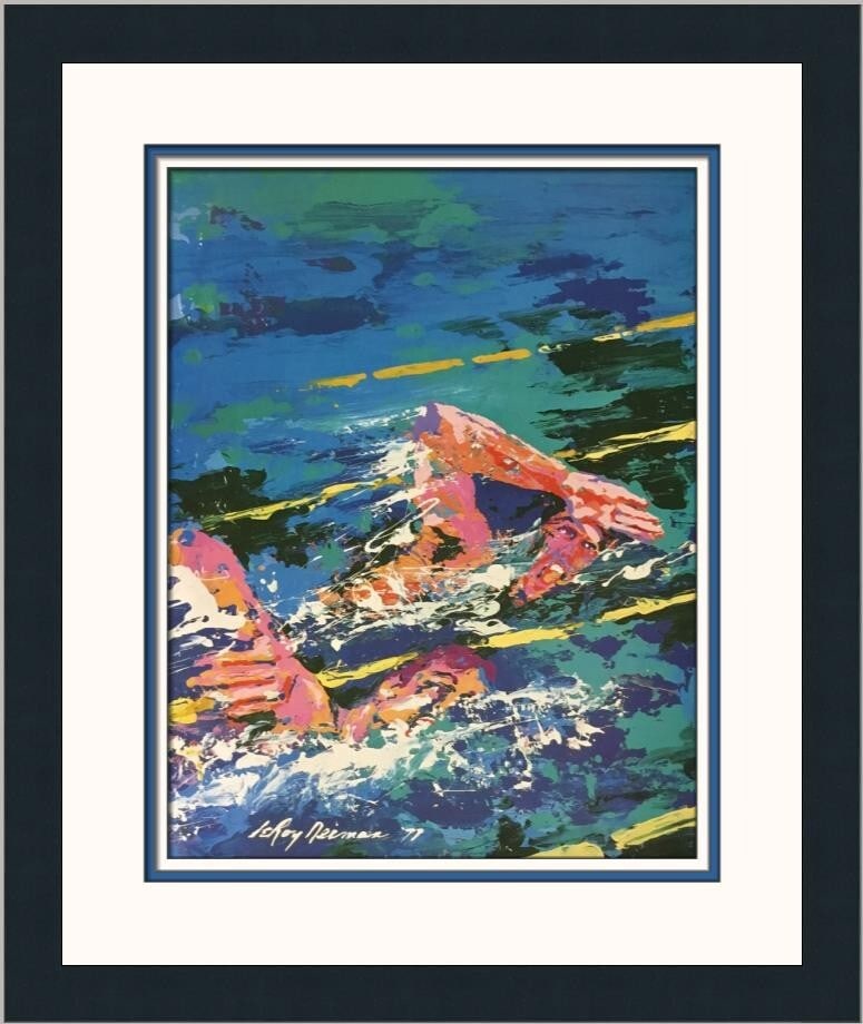 LeRoy Neiman Tank Men Custom Framed Lithograph Print 1995: LeRoy Neiman Tank Men Custom Framed Lithograph Print 1995 This stunning custom framed print by renowned artist LeRoy Neiman features the captivating subject of 'Tank Men.' Created using offset lithogr