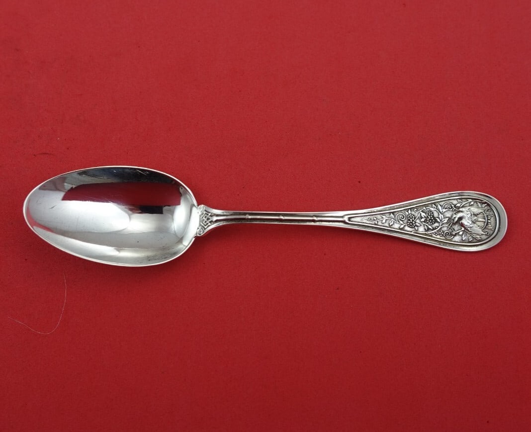 Wendt Bird Sterling Silver Teaspoon 5 3/4 Inch Heirloom Flatware: Wendt Bird Sterling Silver Teaspoon 5 3/4 Inch Heirloom Flatware This exquisite Sterling Silver Teaspoon from the renowned Wendt brand features the charming 'Bird' pattern, showcasing intricate multi-