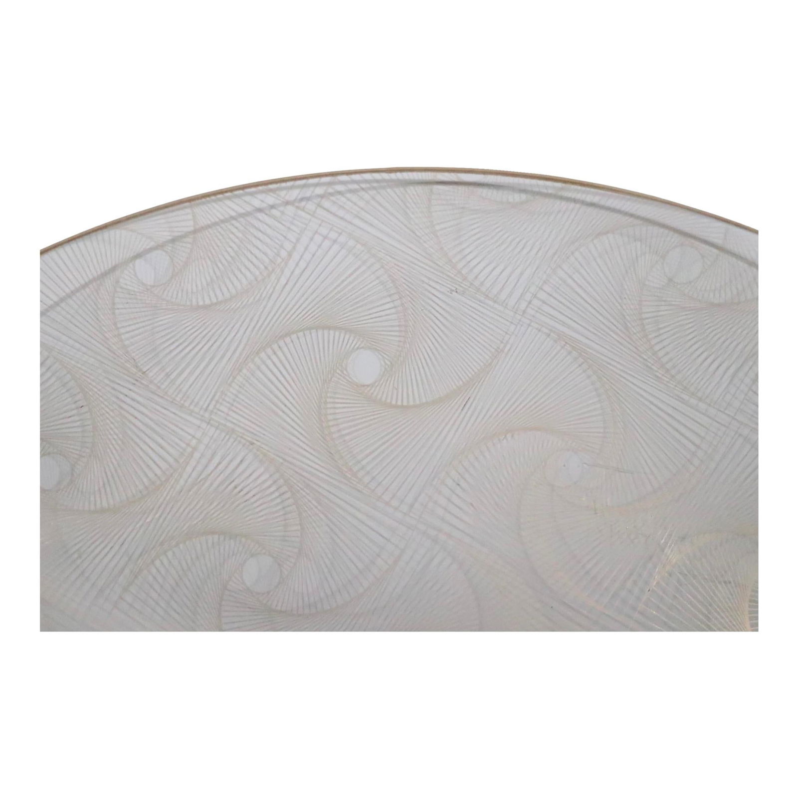 Mid Century Gold Swirl Glass Charger Serving Plate 15.5": Mid Century Gold Swirl Glass Charger Serving Plate 15.5" This stunning mid-century glass charger features an elegant design with a thin transparent body adorned with an allover gold swirl line decorat