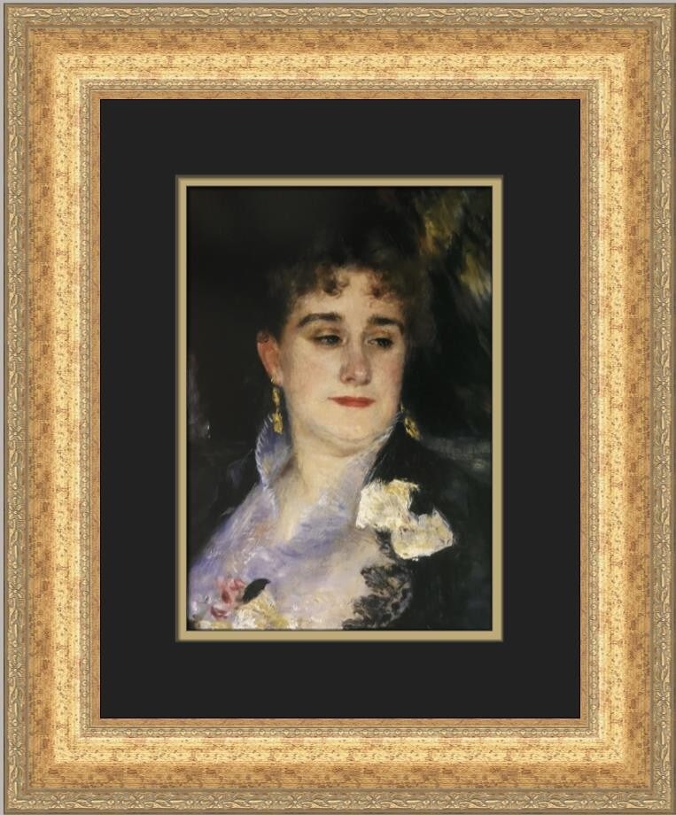 Pierre-Auguste Renoir Portrait of Mme Renoir Custom Framed Art Print: Pierre-Auguste Renoir Portrait of Mme Renoir Custom Framed Art Print This exquisite custom framed print features Pierre-Auguste Renoir's renowned work, "Portrait of Mme Renoir." Measuring 19 in height