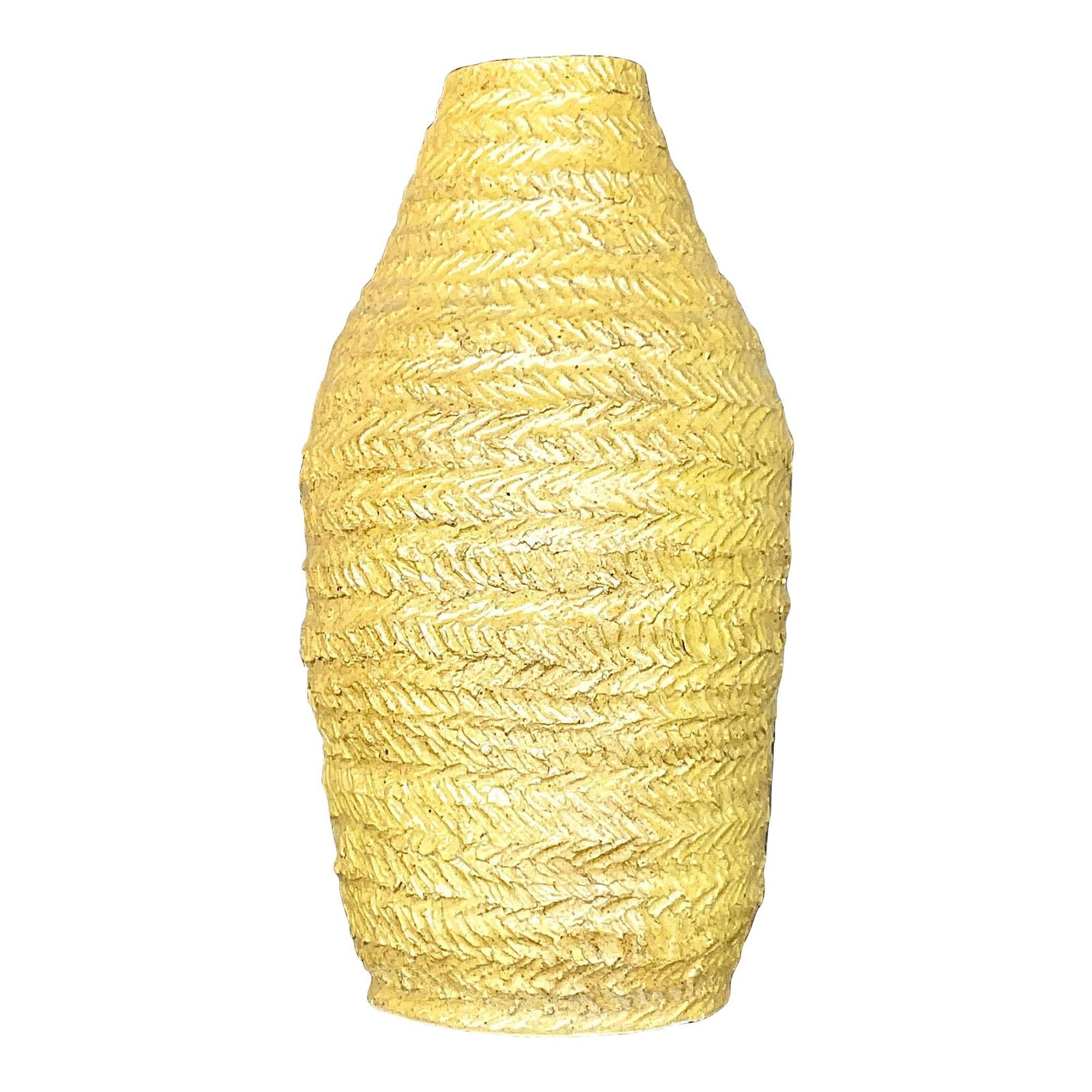 Vintage Boho Studio Pottery Vase Mustard Gold 15.5 Inches Tall: Vintage Boho Studio Pottery Vase Mustard Gold 15.5 Inches Tall This stunning vintage studio pottery vase features a unique textured finish in a chic mustard gold hue, making it a perfect addition to a
