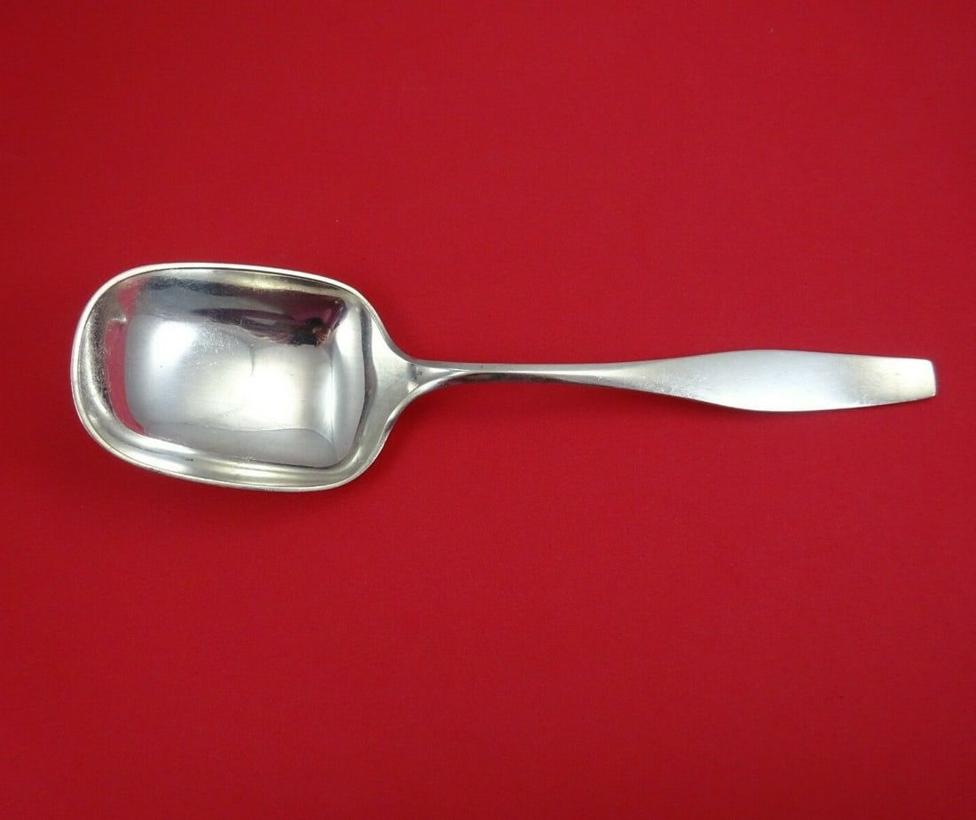 Hans Hansen Charlotte Sterling Silver Serving Spoon 9.5 Inch: Hans Hansen Charlotte Sterling Silver Serving Spoon 9.5 Inch This exquisite vegetable serving spoon is part of the Charlotte pattern by Hans Hansen, crafted from high-quality sterling silver. With a l