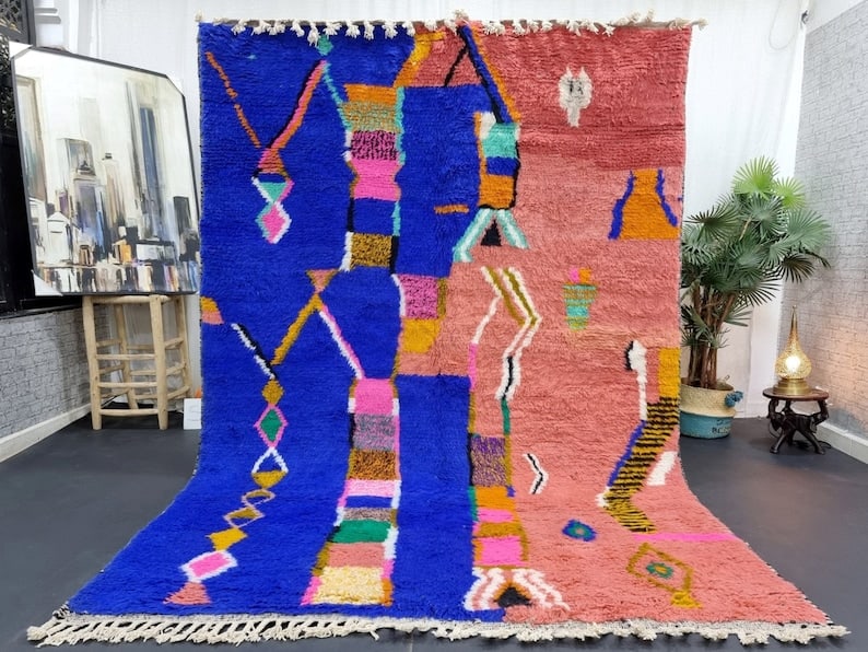 Authentic Handwoven Colorful Rug 10 x 6.56 Feet Morocco: Authentic Handwoven Colorful Rug 10 x 6.56 Feet Morocco Discover the beauty of this fabulous authentic colorful rug, handwoven by local Berber women weavers in the stunning Atlas Mountains of Morocco.