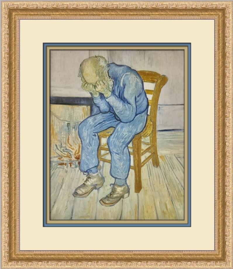 Vincent Van Gogh Worn Out Custom Framed Print 17x15 Impressionism Art: Vincent Van Gogh Worn Out Custom Framed Print 17x15 Impressionism Art This exquisite custom framed print titled 'Worn Out' by Vincent Van Gogh is an impressive addition for any art enthusiast. Created
