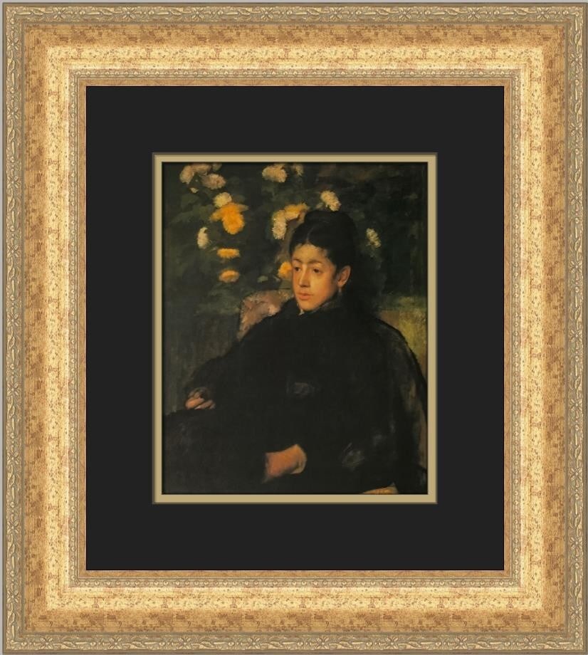 Edgar Degas Portrait of Mademoisele Malo Custom Framed Print 19x17: Edgar Degas Portrait of Mademoisele Malo Custom Framed Print 19x17 This stunning custom framed print features Edgar Degas's renowned artwork, 'Portrait of Mademoisele Malo.' Measuring 19 in height and