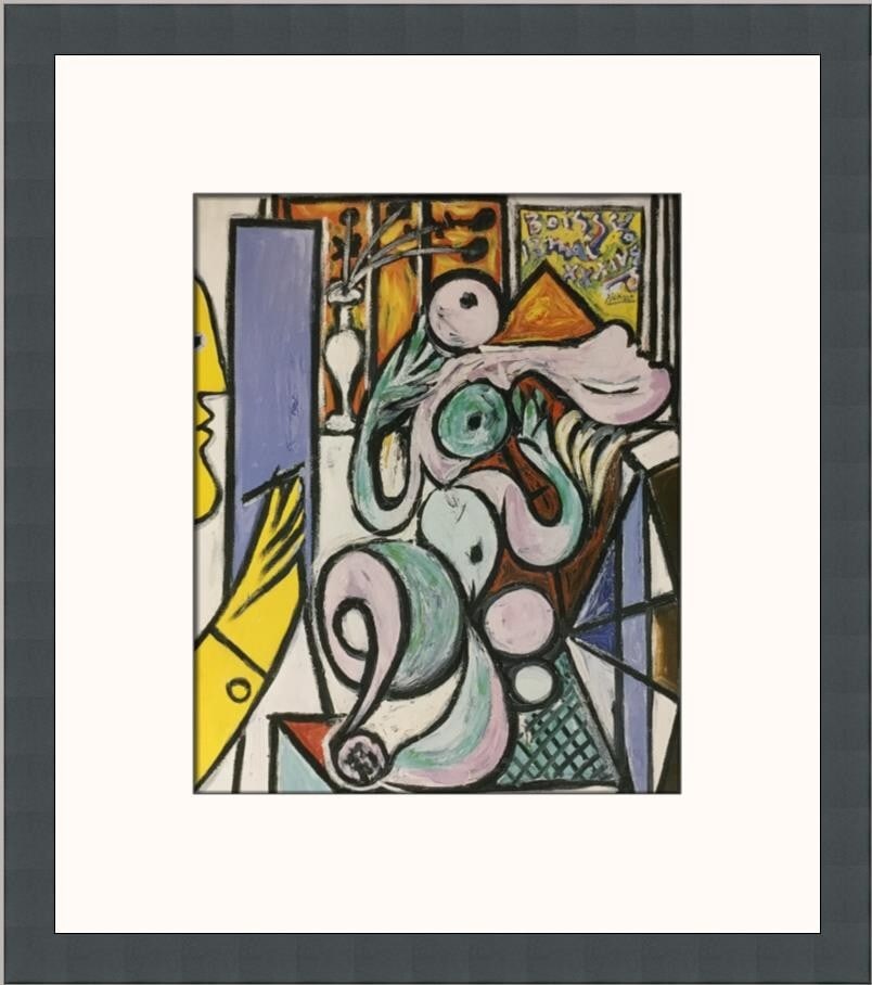 Pablo Picasso The Painter Custom Framed Surrealism Print 13x15: Pablo Picasso The Painter Custom Framed Surrealism Print 13x15 This stunning custom framed print features the artwork of renowned artist Pablo Picasso, titled 'The Painter'. Produced in 2003, this med