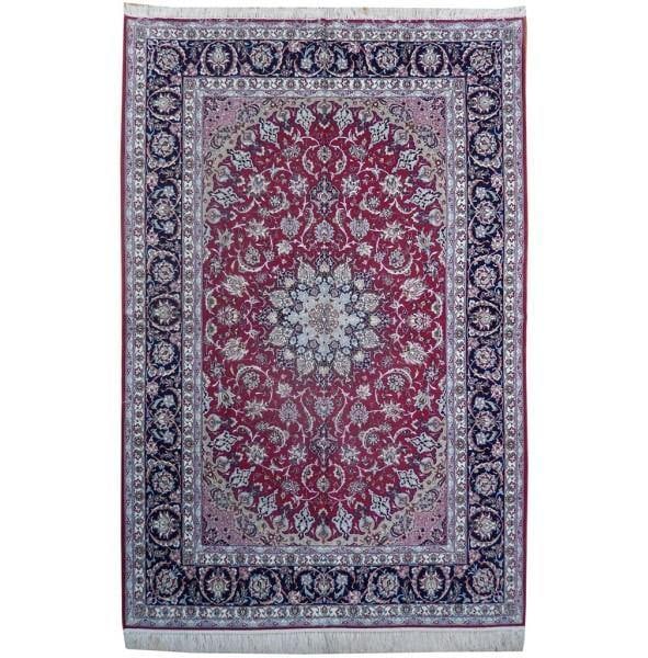 Signed Persian Isfahan Rug 6.6 x 9.9 ft Wool Silk 500 KPSI: Signed Persian Isfahan Rug 6.6 x 9.9 ft Wool Silk 500 KPSI Free continental US Shipping This exquisite Persian Isfahan rug measures 6.6 x 9.9 feet and is crafted from authentic wool and silk, showcasi