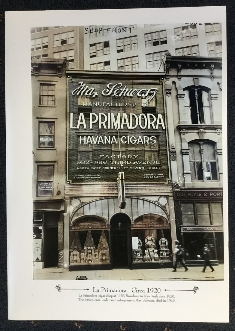 1920 New York La Primadora Cigar Shop Lithograph Print: 1920 New York La Primadora Cigar Shop Lithograph Print This beautiful reproduction photograph captures the essence of the La Primadora Cigar Shop in New York City, dating back to 1920. Printed on fine
