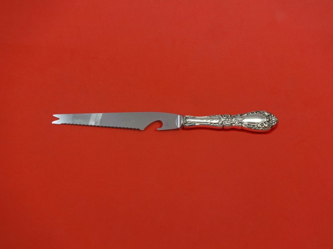 Alvin Prince Eugene Sterling Silver Bar Knife 9 1/8 Custom Made: Alvin Prince Eugene Sterling Silver Bar Knife 9 1/8 Custom Made This custom made bar knife features a hollow handle crafted from sterling silver, designed in the elegant Prince Eugene pattern by Alvin