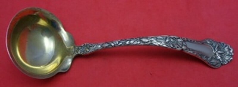 Gorham Poppy Sterling Silver Gravy Ladle Gold Wash 7.25 Inch Heirloom: Gorham Poppy Sterling Silver Gravy Ladle Gold Wash 7.25 Inch Heirloom This exquisite gravy ladle from Gorham's Poppy pattern is crafted from high-quality sterling silver and features a stunning gold w