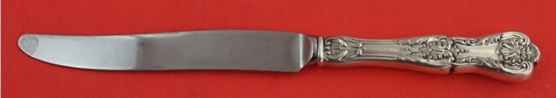 Gorham King George Sterling Silver Knife 9 Inch Unused: Gorham King George Sterling Silver Knife 9 Inch Unused This exquisite regular knife from the King George pattern by Gorham is crafted from sterling silver, featuring a hollow handle that beautifully c