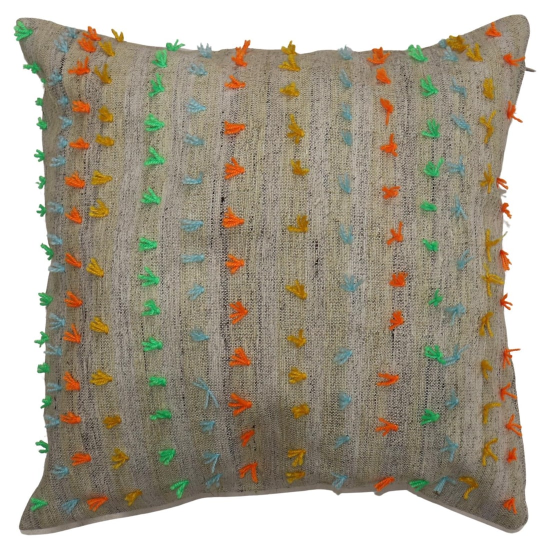 Bohemian Vintage Turkish Kilim Pillow 23 x 24 Colorful Wool Design: Bohemian Vintage Turkish Kilim Pillow 23 x 24 Colorful Wool Design Add a touch of bohemian charm to your space with this vibrant pillow made from a vintage Turkish Kilim. Featuring colorful pops of wo