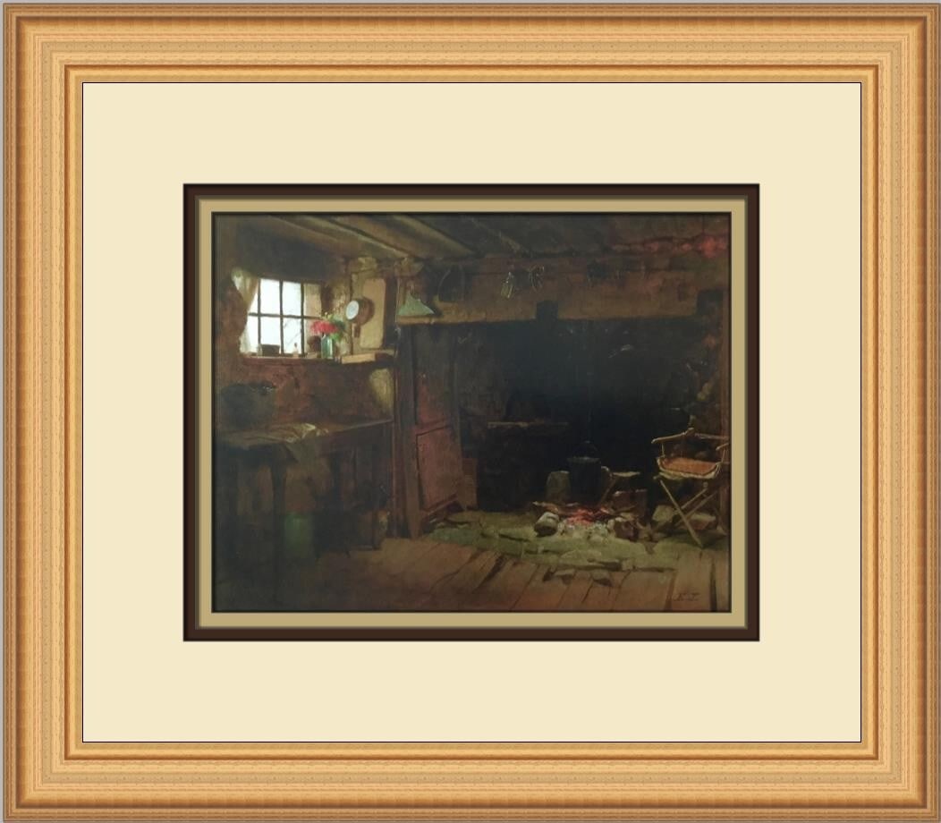Eastman Johnson The New England Kitchen Custom Framed Print 12 x 14: Eastman Johnson The New England Kitchen Custom Framed Print 12 x 14 Enhance your art collection with this stunning custom framed print of "The New England Kitchen" by Eastman Johnson, showcasing a bea