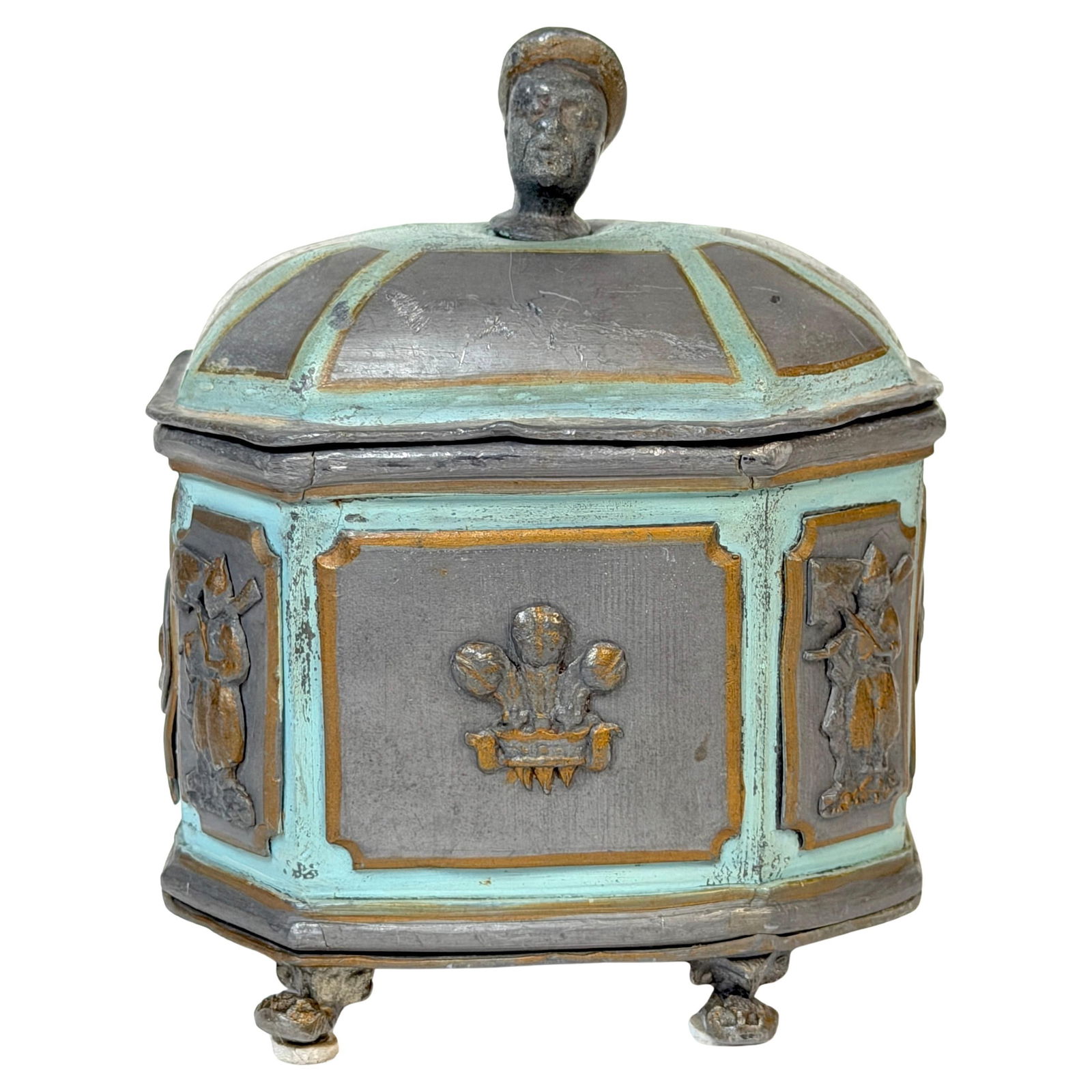 Regency Brighton Pavilion Tea Caddy Tobacco Box England Circa 1820: Regency Brighton Pavilion Tea Caddy Tobacco Box England Circa 1820 This Regency "Brighton Pavilion" Tea Caddy or Tobacco Box is a stunning artifact from early 19th century England, crafted between 181