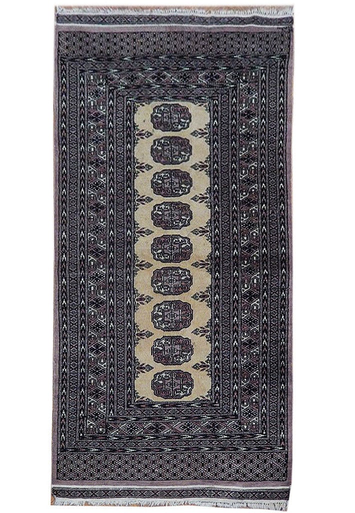 3' x 5'4" Olive Green Hand-Knotted Bokhara Area Rug: 3' x 5'4" Olive Green Hand-Knotted Bokhara Area Rug Free continental US Shipping Enhance your living space with this exquisite 3' x 5' 4" Beige Hand-knotted Bokhara Pattern Rug. Crafted with meticulou