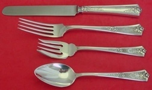 Dominick & Haff Louis XIV Sterling Silver 4-Piece Place Setting: Dominick & Haff Louis XIV Sterling Silver 4-Piece Place Setting Elevate your dining experience with this exquisite 4-piece place setting from the Louis XIV collection by Dominick & Haff. Crafted from