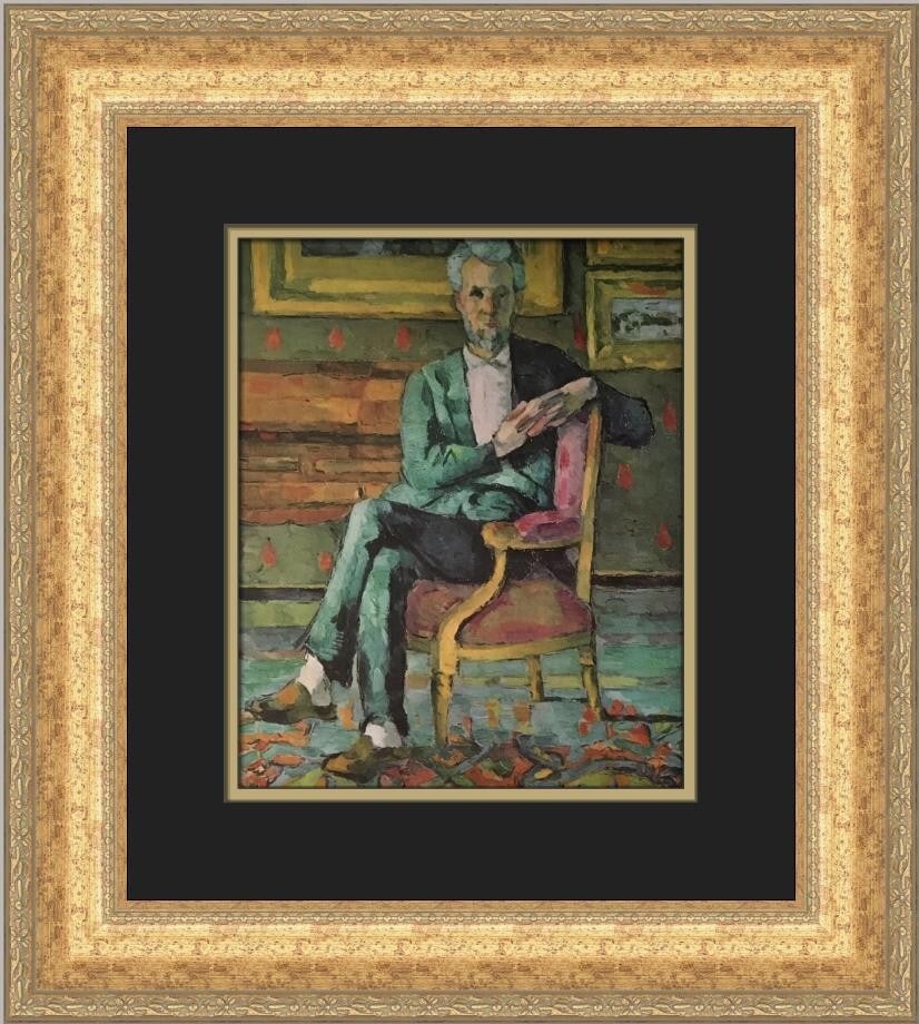 Paul Cezanne Portrait of Victor Chocquet Custom Framed Print 18 x 17: Paul Cezanne Portrait of Victor Chocquet Custom Framed Print 18 x 17 This stunning custom framed print features Paul Cezanne's iconic artwork, 'Portrait of Victor Chocquet'. Measuring 18 inches in hei