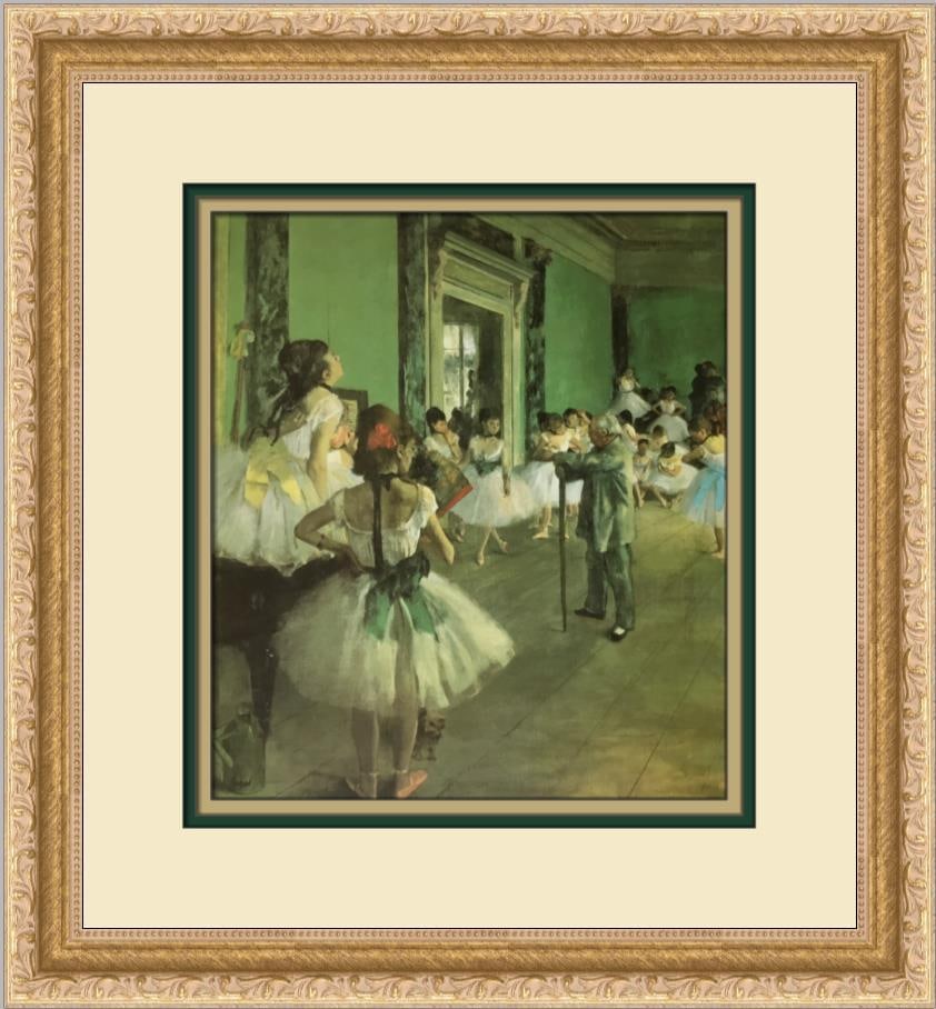 Edgar Degas The Dance Class Custom Framed Print 14 x 15: Edgar Degas The Dance Class Custom Framed Print 14 x 15 This stunning custom framed print features Edgar Degas's renowned artwork, "The Dance Class," capturing the essence of dance in an impressionist
