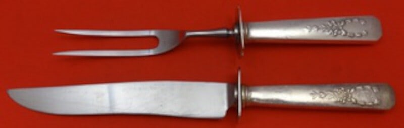Whiting Sterling Silver Madam Jumel 2-Piece Steak Carving Set 9.5": Whiting Sterling Silver Madam Jumel 2-Piece Steak Carving Set 9.5" This exquisite 2-piece steak carving set features the elegant Madam Jumel pattern by Whiting. Crafted from high-quality sterling silv