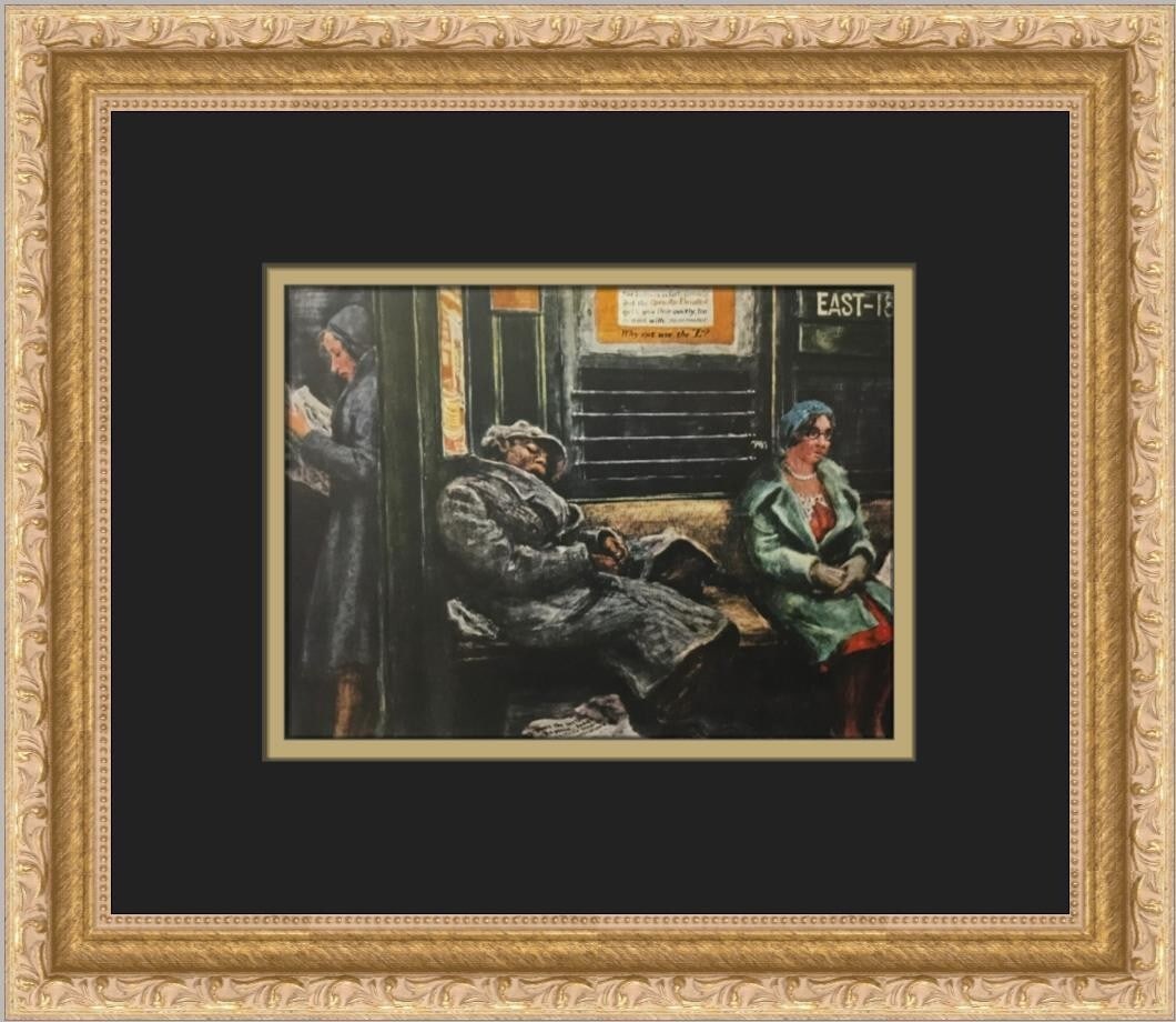 Reginald Marsh Why Not Use The L Custom Framed Print 11x13: Reginald Marsh Why Not Use The L Custom Framed Print 11x13 Enhance your art collection with this stunning custom framed print by Reginald Marsh, titled "Why Not Use The L." This captivating piece, pro
