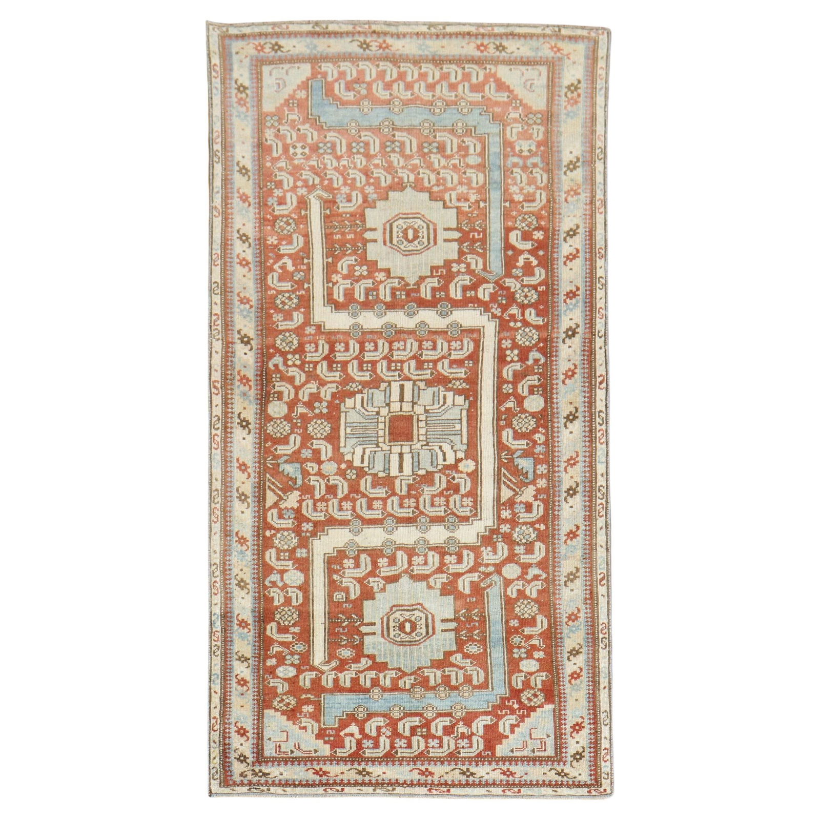 Antique Persian Malayer Tabriz Style Hand-Woven Wool Rug 36 x 73: Antique Persian Malayer Tabriz Style Hand-Woven Wool Rug 36 x 73 This exquisite Eclectic Antique Persian Malayer Scatter Rug showcases a beautiful Tabriz style, hand-woven from high-quality wool. Meas