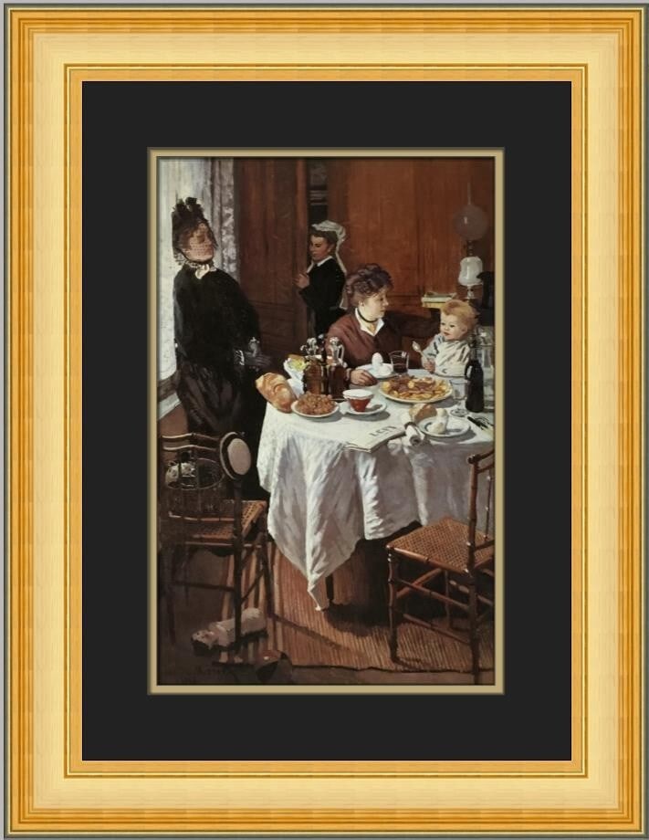 Claude Monet The Luncheon Custom Framed Print 20 x 17 Impressionism Art: Claude Monet The Luncheon Custom Framed Print 20 x 17 Impressionism Art Experience the beauty of Claude Monet's art with this custom framed print titled "The Luncheon." This medium-sized piece showcas