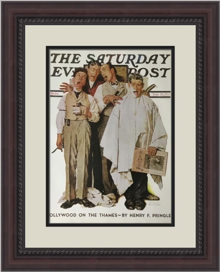 Norman Rockwell The Barbershop Quartet Custom Framed Art Print: Norman Rockwell The Barbershop Quartet Custom Framed Art Print This stunning custom framed print by renowned artist Norman Rockwell captures the charm of Americana in a delightful depiction titled "Th
