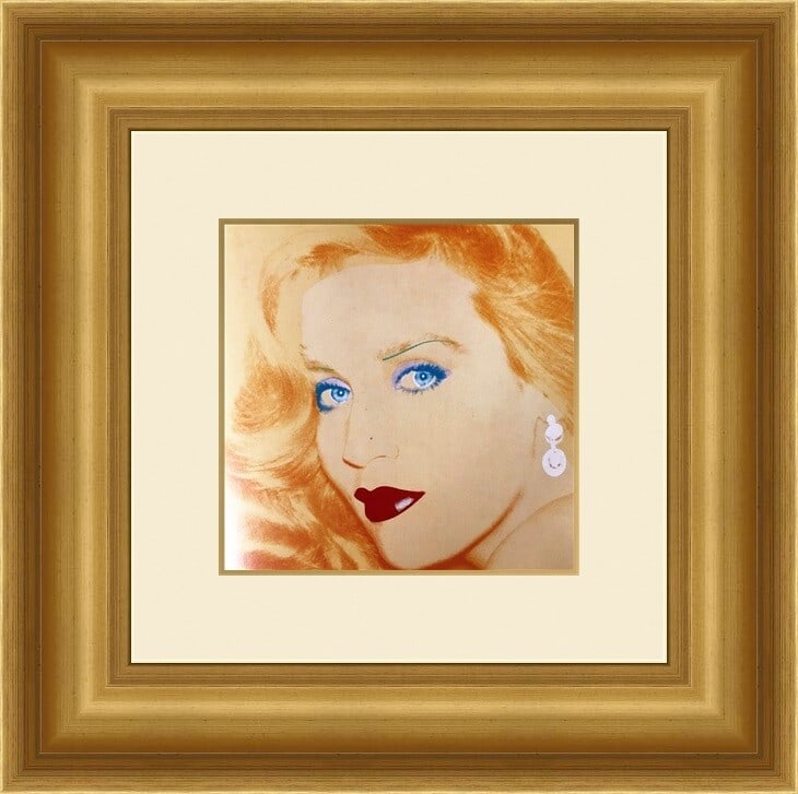 Andy Warhol 1984 Jerry Hall Pop Art Custom Framed Print: Andy Warhol 1984 Jerry Hall Pop Art Custom Framed Print This stunning custom framed print features the iconic artwork of Andy Warhol, depicting Jerry Hall, a prominent figure in pop culture. Created i