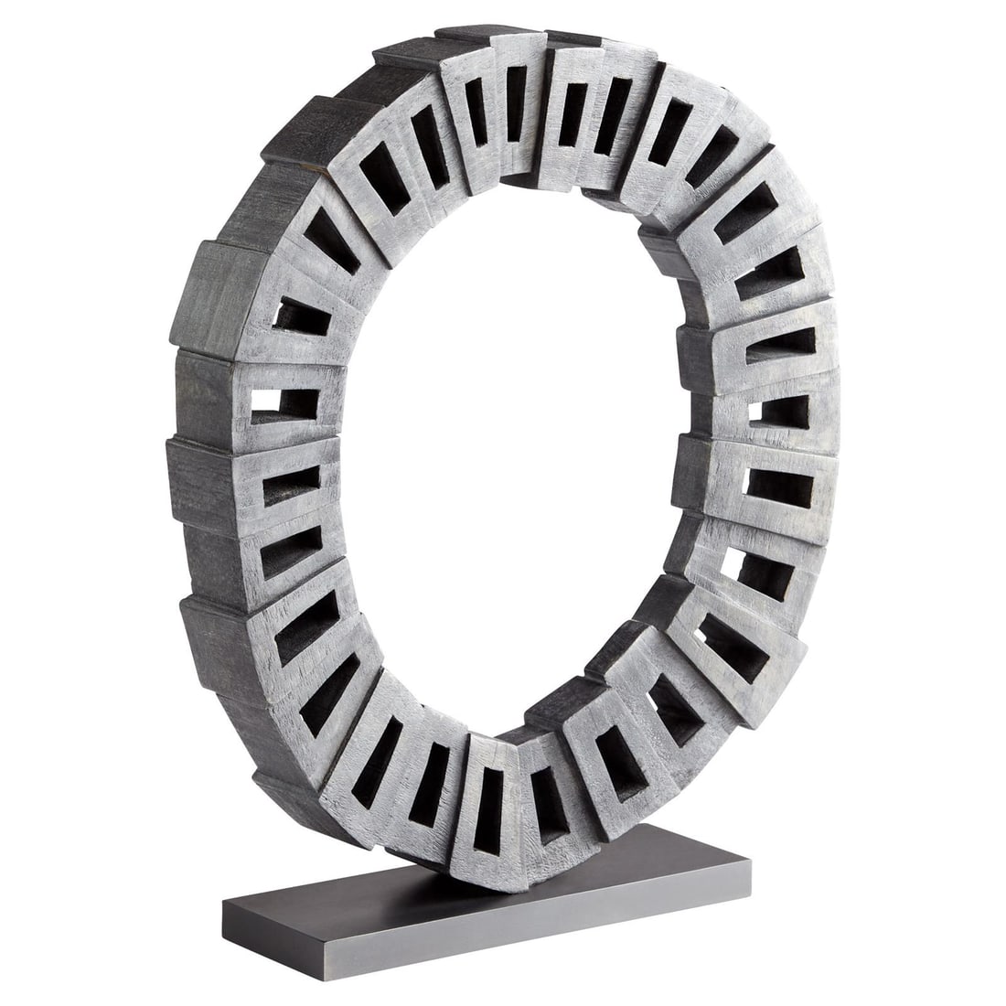 Transitional Josephine Ardu Wood Sculpture by Cyan 19.5H x 16.75L: Transitional Josephine Ardu Wood Sculpture by Cyan 19.5H x 16.75L Enhance your decor with this elegant Josephine Ardu wood sculpture. This stunning piece features a geometric design, showcasing the be