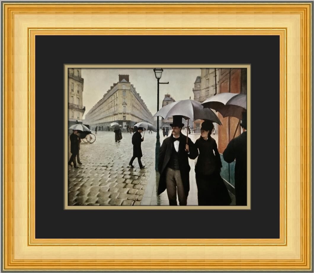 Gustave Caillebotte A Street in Paris Framed Print 16x19 Impressionism: Gustave Caillebotte A Street in Paris Framed Print 16x19 Impressionism Experience the beauty of Gustave Caillebotte's artwork with this custom framed print titled "A Street in Paris on a Rainy Day." T