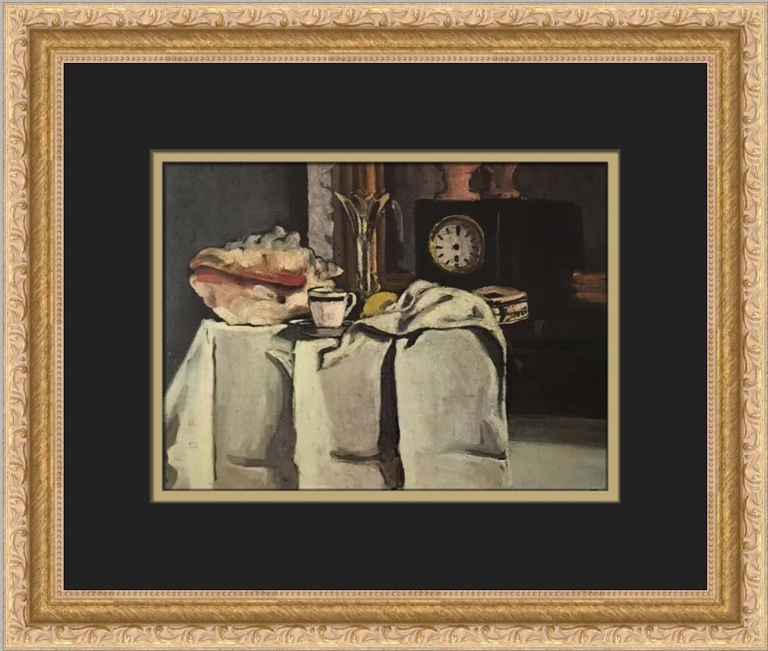 Paul Cezanne The Black Clock Custom Framed Print 12 x 15 Impressionism: Paul Cezanne The Black Clock Custom Framed Print 12 x 15 Impressionism Immerse yourself in the world of Impressionism with this stunning reproduction of Paul Cezanne's "The Black Clock." This custom f