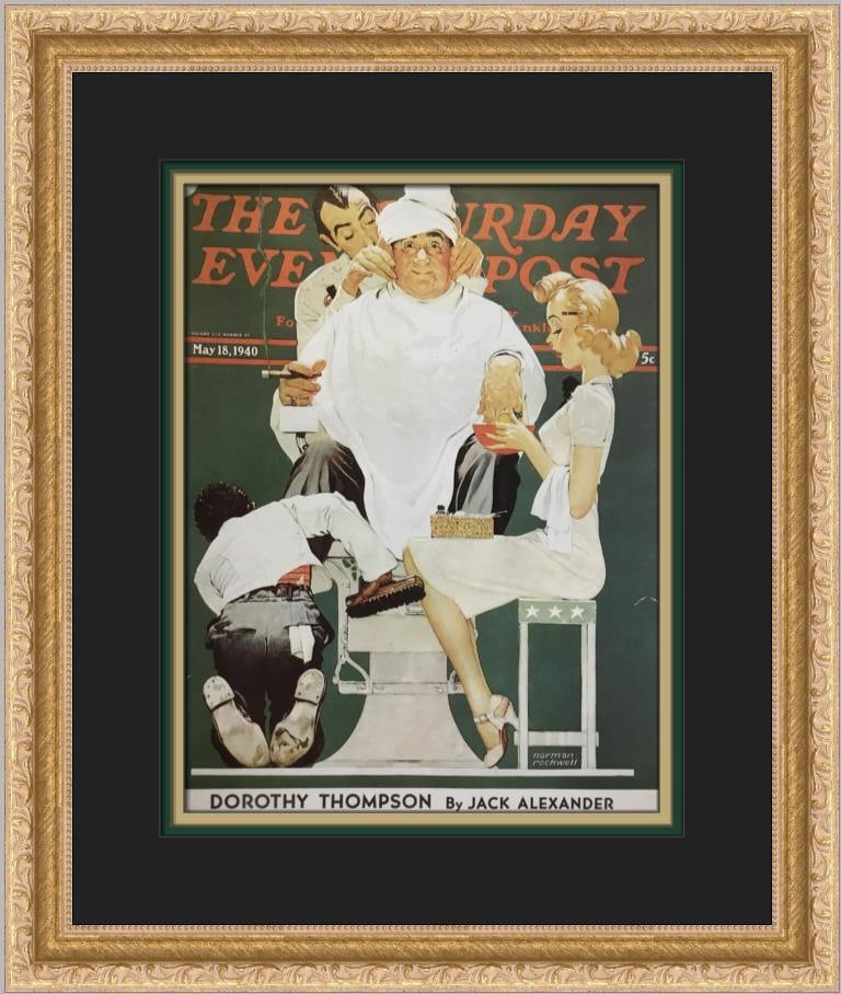 Norman Rockwell The Full Treatment Custom Framed Print Americana Art: Norman Rockwell The Full Treatment Custom Framed Print Americana Art This stunning custom framed print by Norman Rockwell, titled "The Full Treatment," features a captivating Americana realism style.