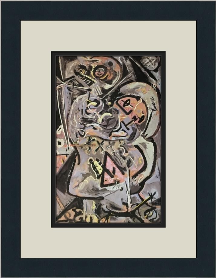 Jackson Pollock Totem Lesson I Custom Framed Art Print 16x12: Jackson Pollock Totem Lesson I Custom Framed Art Print 16x12 Immerse yourself in the captivating art of Jackson Pollock with this custom framed print titled "Totem Lesson I." This medium-sized piece m