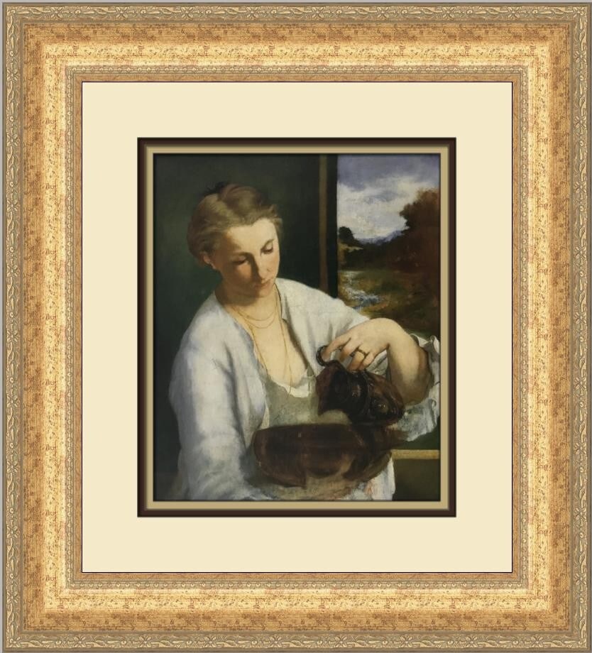 Edouard Manet Woman Pouring Water Custom Framed Print 1997: Edouard Manet Woman Pouring Water Custom Framed Print 1997 This exquisite custom framed print features Edouard Manet's iconic artwork, "Woman Pouring Water," capturing the essence of Expressionism, Im
