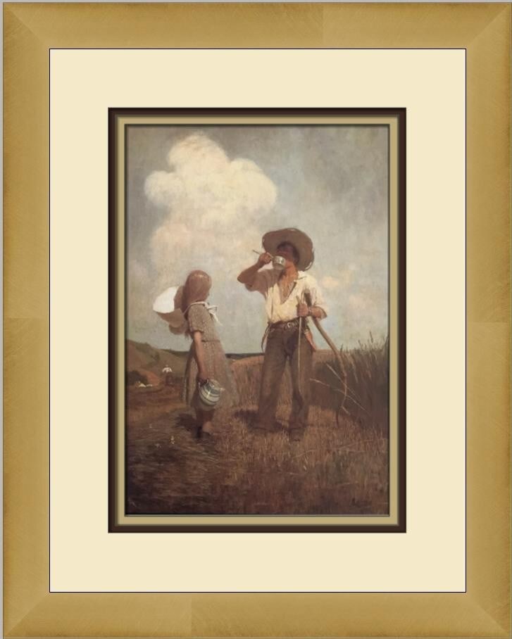 N C Wyeth Mowing Custom Framed Art Print 1983 Impressionism: N C Wyeth Mowing Custom Framed Art Print 1983 Impressionism This stunning custom framed print titled "Mowing" by renowned artist N C Wyeth captures the essence of Impressionism Realism. Created in 198