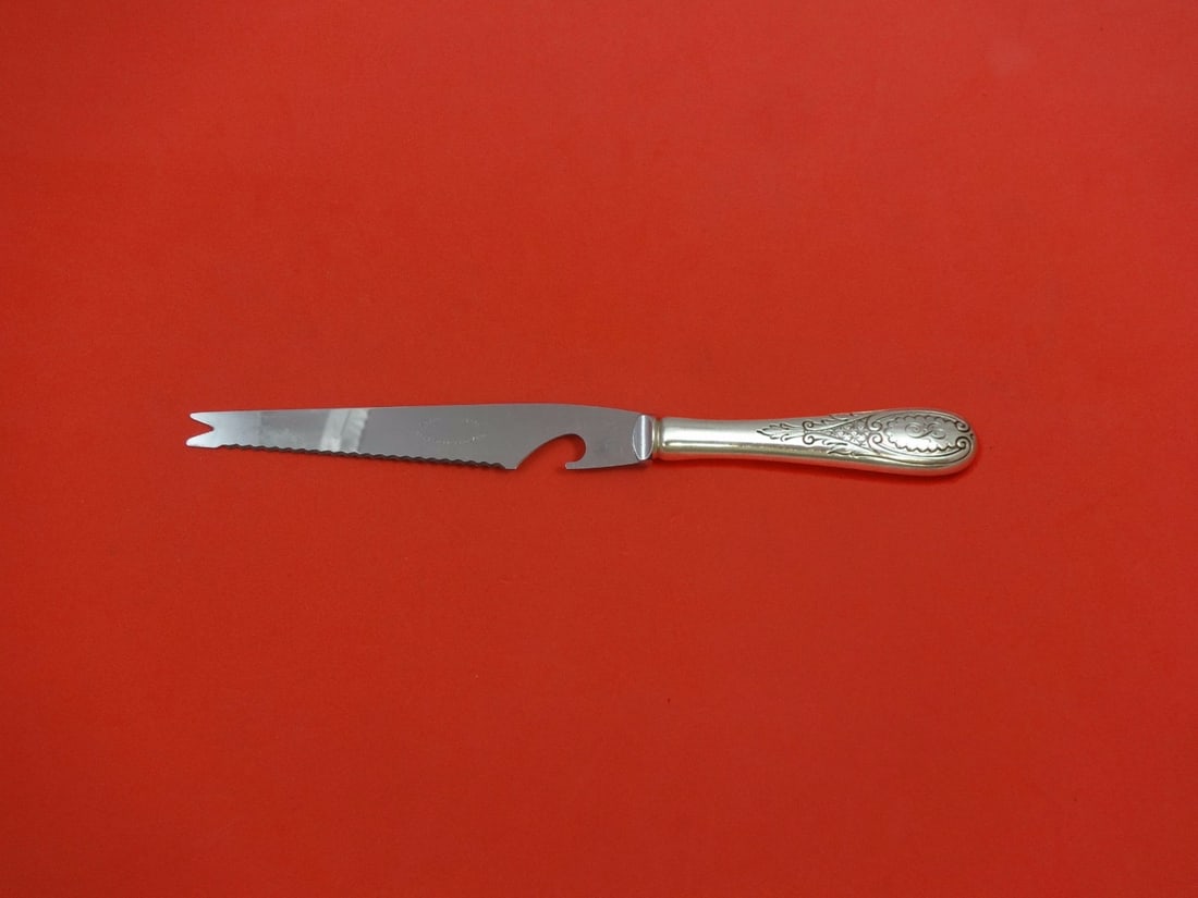 Tuttle Windsor Castle Sterling Silver Bar Knife Custom 9 1/8": Tuttle Windsor Castle Sterling Silver Bar Knife Custom 9 1/8" This exquisite bar knife features the elegant Windsor Castle pattern by Tuttle, crafted from high-quality sterling silver with a hollow ha