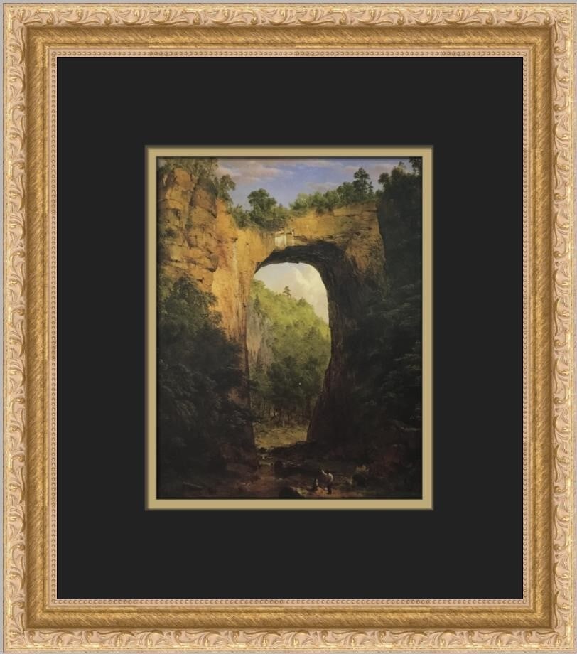 Frederic Edwin Church The Natural Bridge Virginia Framed Print 15x12: Frederic Edwin Church The Natural Bridge Virginia Framed Print 15x12 This stunning custom framed print features Frederic Edwin Church's renowned artwork titled "The Natural Bridge Virginia." Measuring
