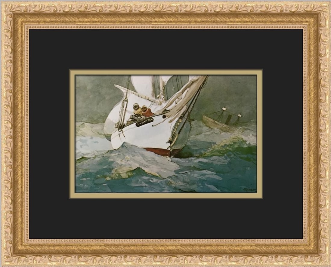 Winslow Homer Diamond Shoal Custom Framed Art Print 1979: Winslow Homer Diamond Shoal Custom Framed Art Print 1979 This exquisite framed print titled "Diamond Shoal" is a stunning representation of Winslow Homer's artwork, produced in 1979. The piece showcas