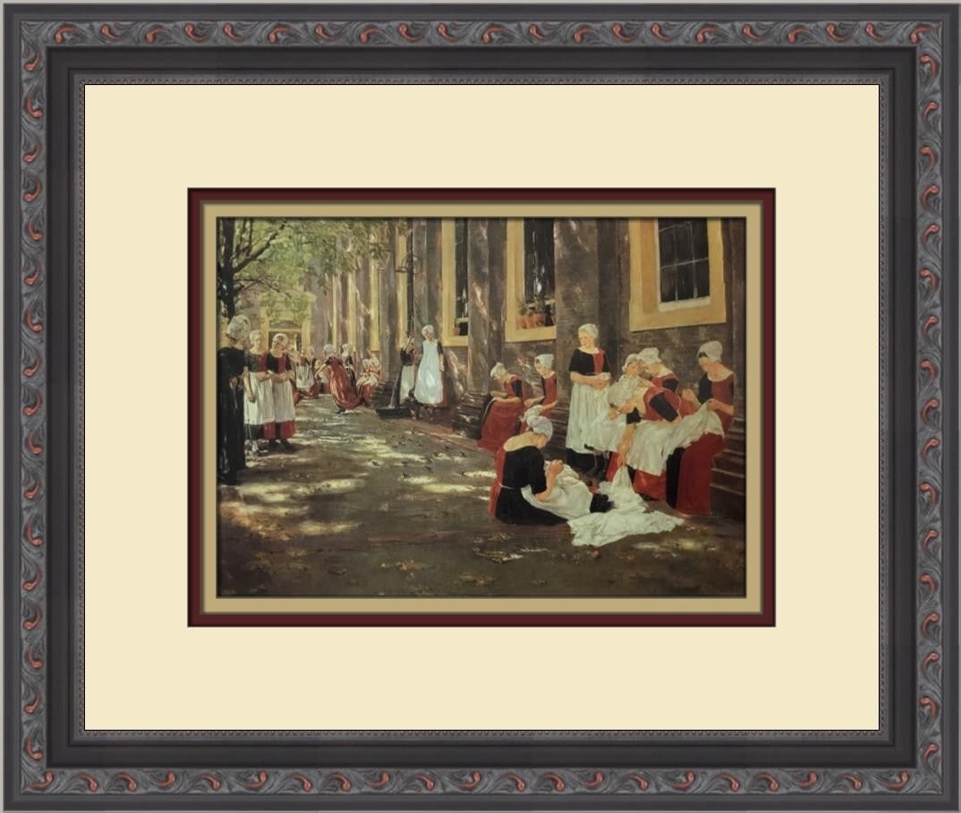 Max Liebermann The Orphanage at Amsterdam Custom Framed Print 12 x 14: Max Liebermann The Orphanage at Amsterdam Custom Framed Print 12 x 14 This stunning custom framed print titled "The Orphanage at Amsterdam" by Max Liebermann showcases a beautiful blend of Impressioni