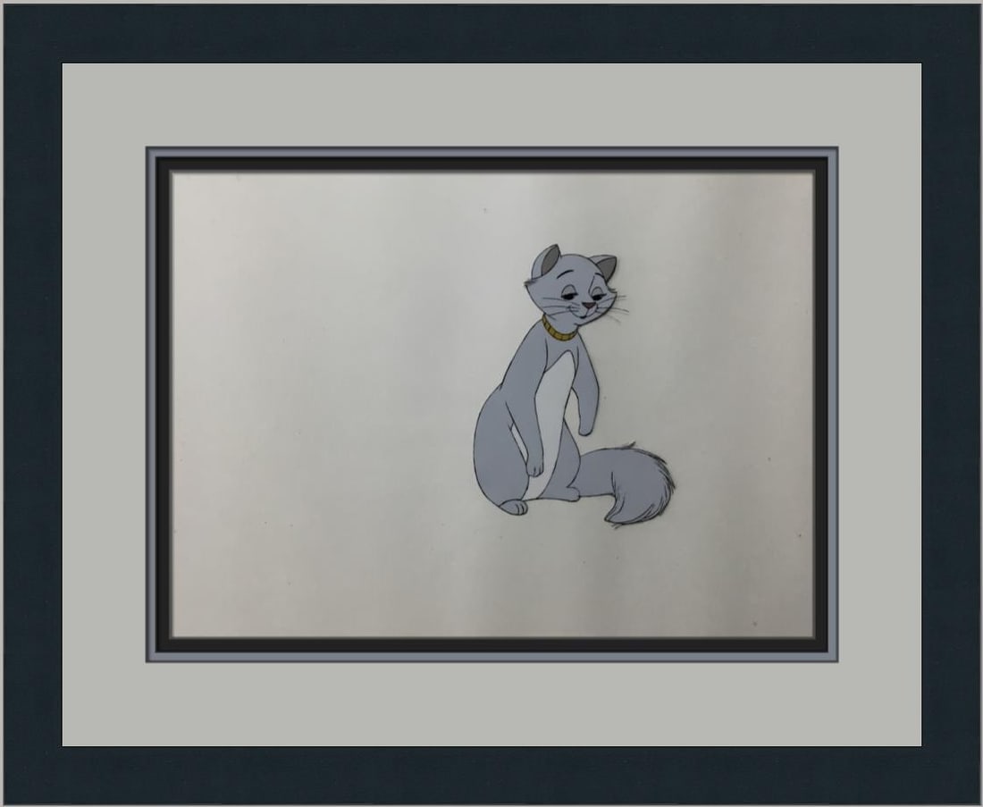 Hand Painted Animation Cel of Duchess from Disney's The Aristocats Framed Original: Hand Painted Animation Cel of Duchess from Disney's The Aristocats Framed Original This is an original hand-painted animation production cel featuring Duchess from Disney's "The Aristocats." Created b