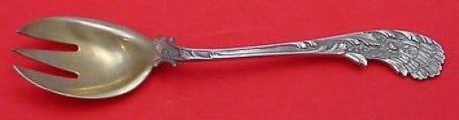 Durgin Goldwashed Sterling Silver Ice Cream Fork 5 5/8 Inches: Durgin Goldwashed Sterling Silver Ice Cream Fork 5 5/8 Inches Indulge in a taste of elegance with this exquisite Durgin Sterling Silver Ice Cream Fork. Crafted from high-quality sterling silver and fe