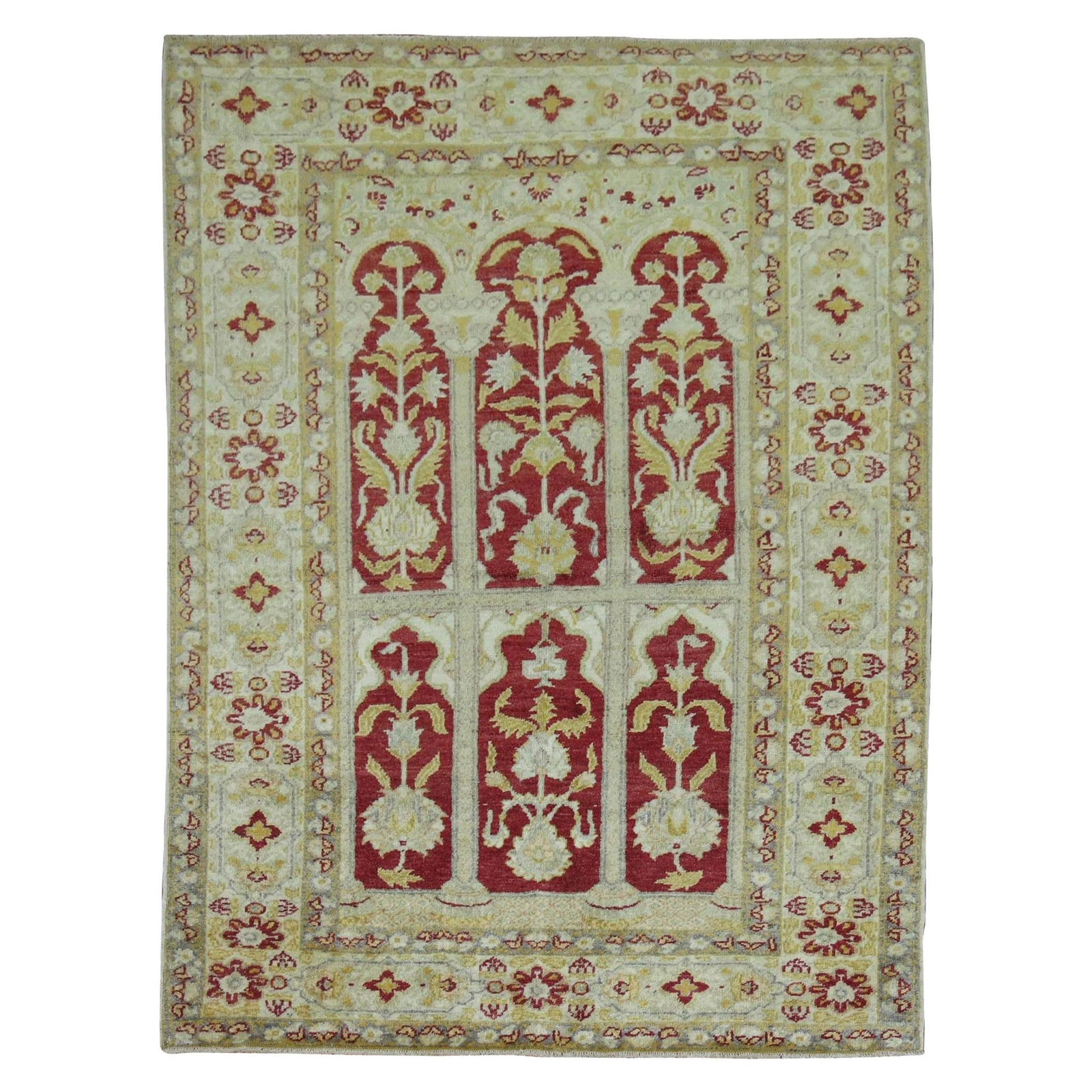 Antique Turkish Sivas Prayer Rug Hand-Knotted Wool 46 x 68 in: Antique Turkish Sivas Prayer Rug Hand-Knotted Wool 46 x 68 in Discover the timeless beauty of this Early 20th Century Turkish Sivas Rug, an exquisite piece that showcases a stunning formal prayer moti