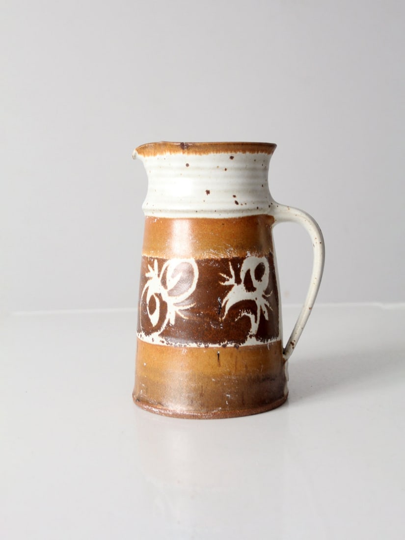 Handmade Vintage Studio Pottery Ewer with Tawny Glaze (1 of 13)