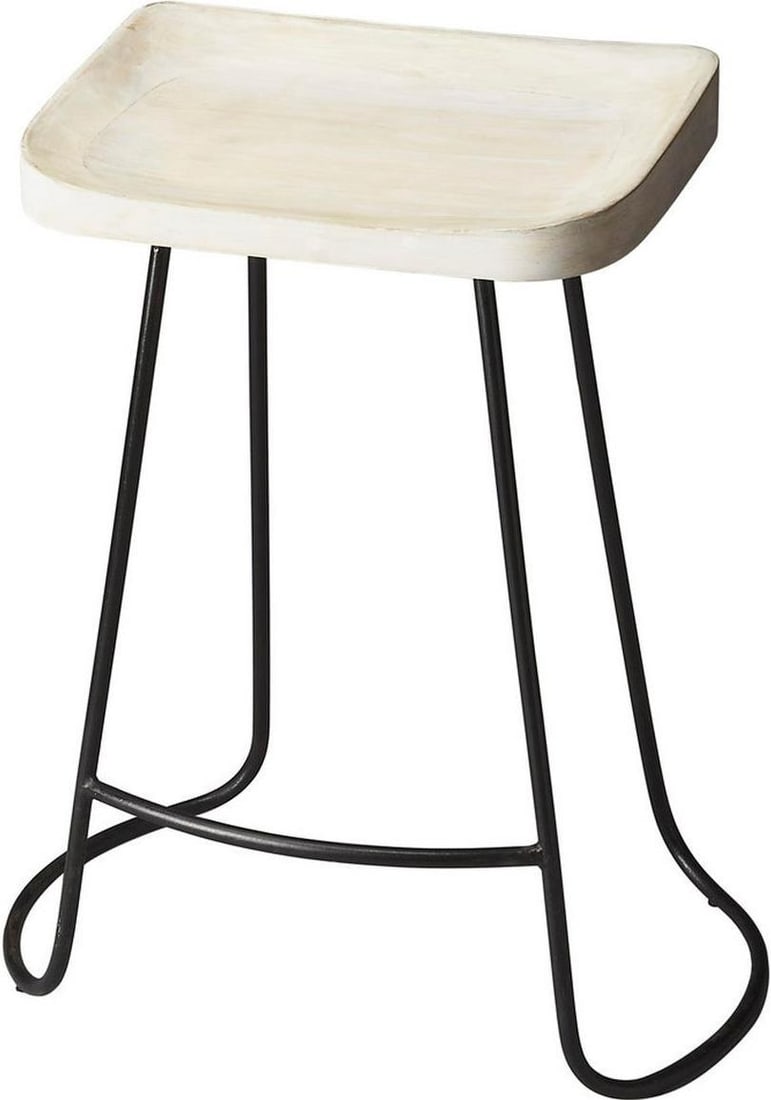 Butler Transitional Alton Stool Ivory Multi-Color White Finish: Butler Transitional Alton Stool Ivory Multi-Color White Finish Introducing the Transitional Alton Stool, a versatile addition to your home decor. This stylish stool is crafted from a combination of br