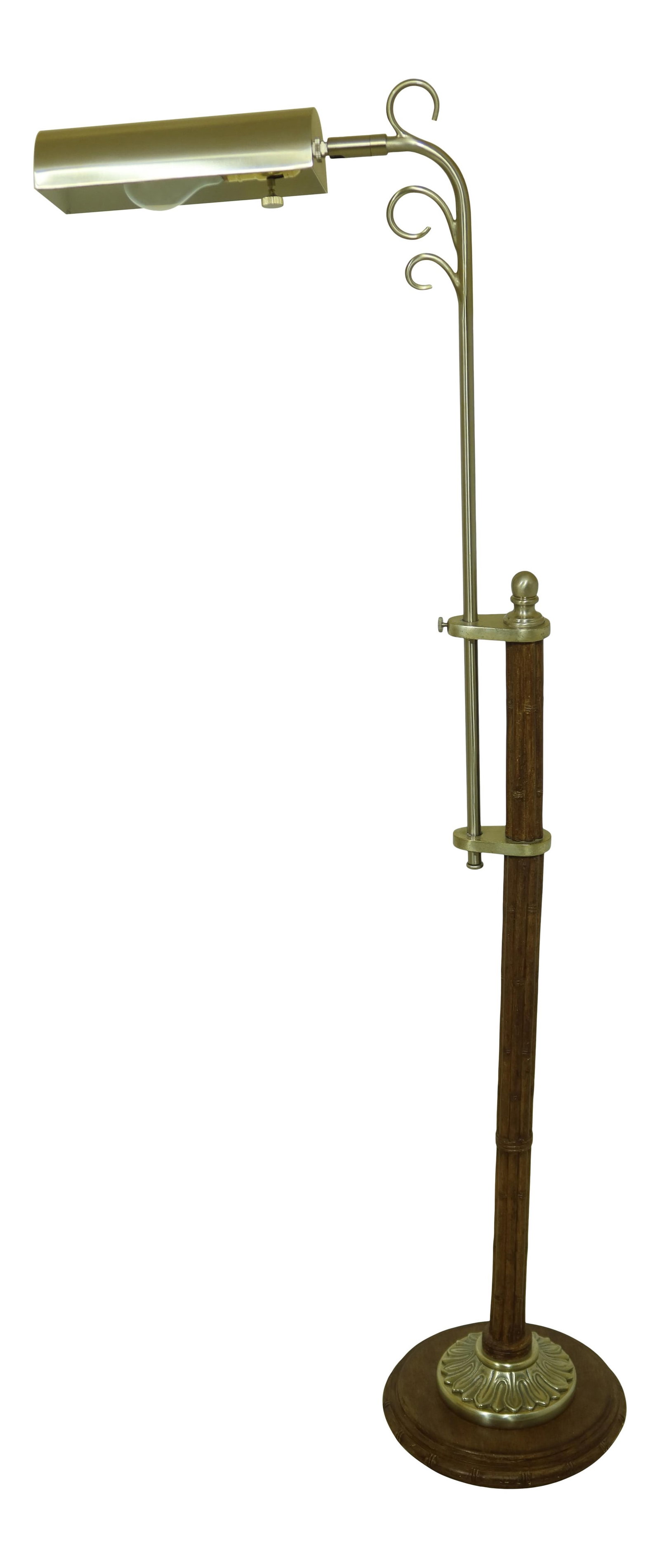 Adjustable Bamboo Form Floor Reading Lamp Steel Finish 20 Years Old: Adjustable Bamboo Form Floor Reading Lamp Steel Finish 20 Years Old This elegant Bamboo Form Decorator Floor Reading Lamp combines quality construction with timeless design. Approximately 20 years old