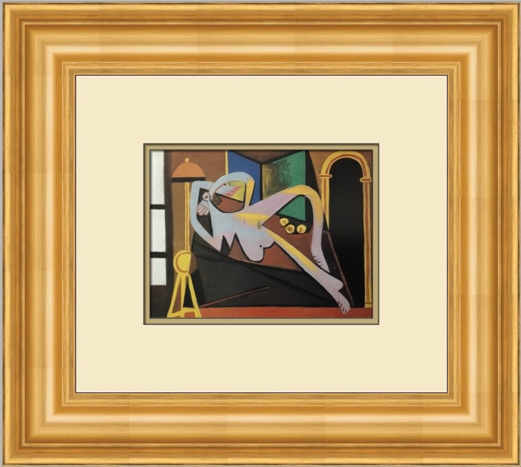Pablo Picasso Reclining Woman Custom Framed Print 17 x 19 Surrealism Art: Pablo Picasso Reclining Woman Custom Framed Print 17 x 19 Surrealism Art This stunning custom framed print features "Reclining Woman" by the renowned artist Pablo Picasso, showcasing his iconic Surrea