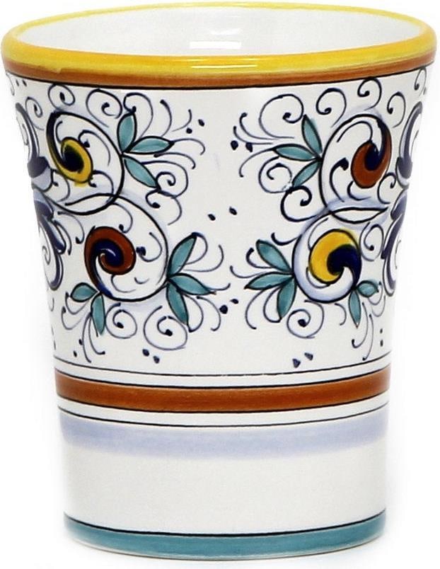 Hand-Painted Deluxe Deruta Candle Flared Mug Multi-Color: Hand-Painted Deluxe Deruta Candle Flared Mug Multi-Color Illuminate your space with this exquisite Deluxe Deruta Candle, beautifully crafted in the traditional Deruta style. This hand-painted ceramic