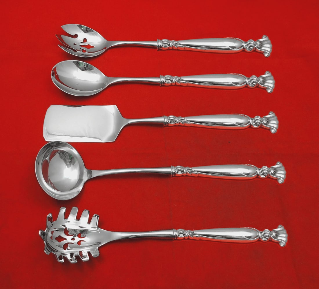 Wallace Romance of the Sea Sterling Silver 5pc Hostess Serving Set: Wallace Romance of the Sea Sterling Silver 5pc Hostess Serving Set Enhance your dining experience with the exquisite Romance of the Sea Hostess Serving Set by Wallace. This stunning 5-piece set, craft