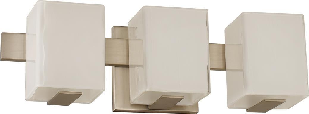 Kalco Catalina 3-Light Industrial Bath Light Satin Nickel: Kalco Catalina 3-Light Industrial Bath Light Satin Nickel Introducing the Catalina Light, a stunning piece that embodies sleek industrial styling. This versatile 3-light bath fixture is crafted from h