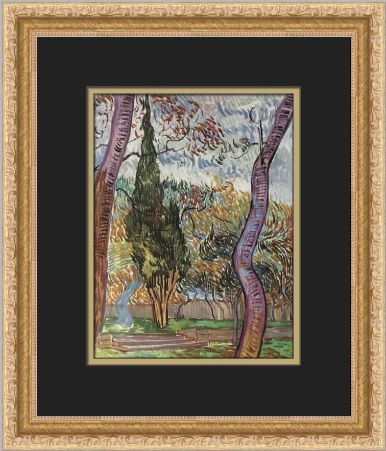 Vincent Van Gogh The St. Paul Hospital Custom Framed Art Print: Vincent Van Gogh The St. Paul Hospital Custom Framed Art Print This beautifully custom framed print titled "The St. Paul Hospital" by Vincent van Gogh captures the essence of Expressionism and Impress